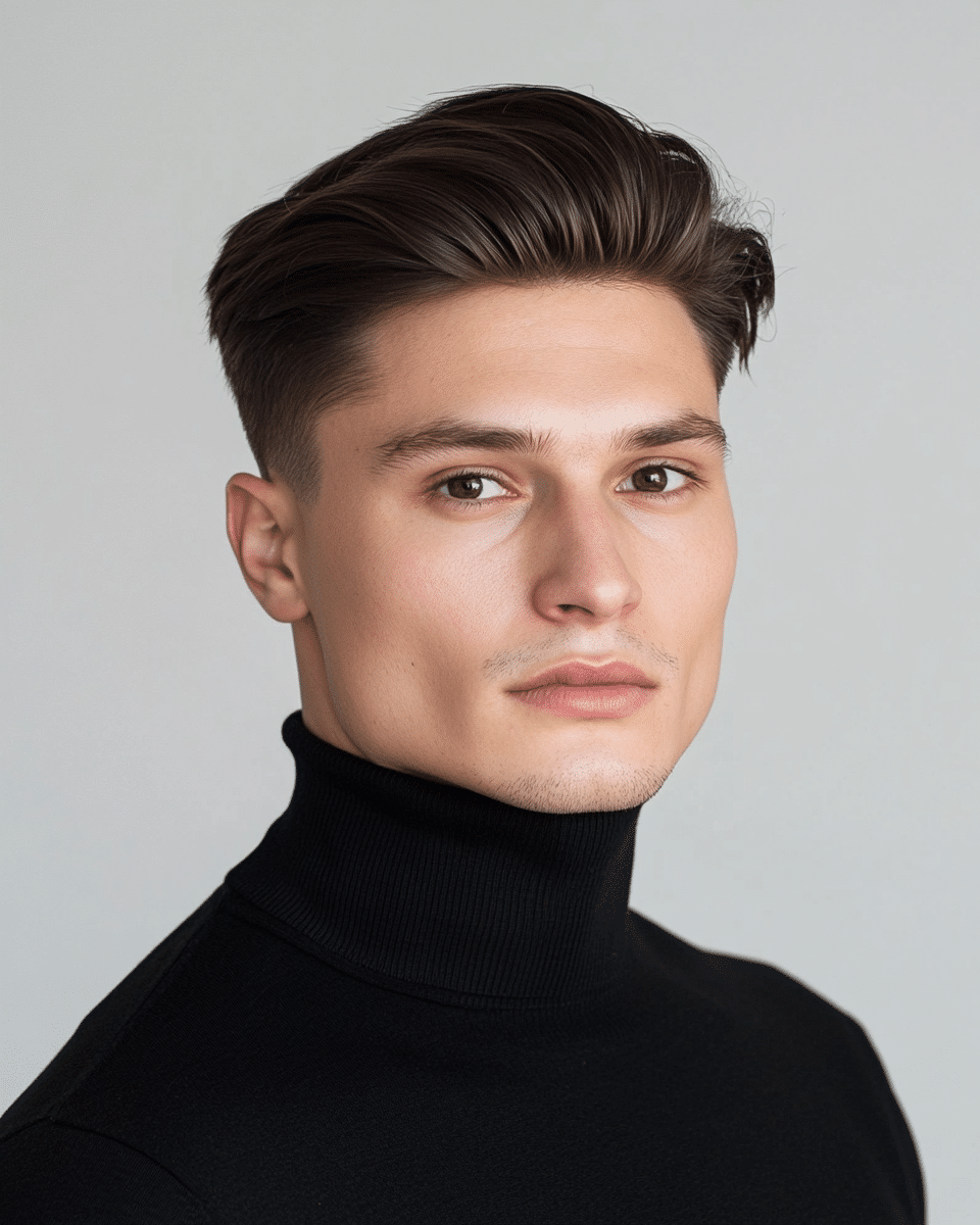 khaoula0921_A_STILL_OF_Brushed_Back_Undercut_A_stylish_underc_8026566a-1834-4c93-9be3-f252ccd5a776_3 15 Modern Short Hairstyles and Haircuts For Men