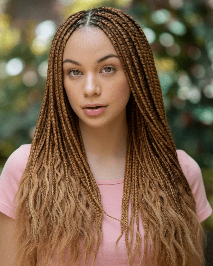 a-photo-of-a-young-female-woman-with-gha_tG1HtlARTnSFJrvdr0XFoQ_QBaHcI1ySce59MMkn2o6VQ Top 25 Stunning Braids Hairstyles: Black Cornrows with Curls