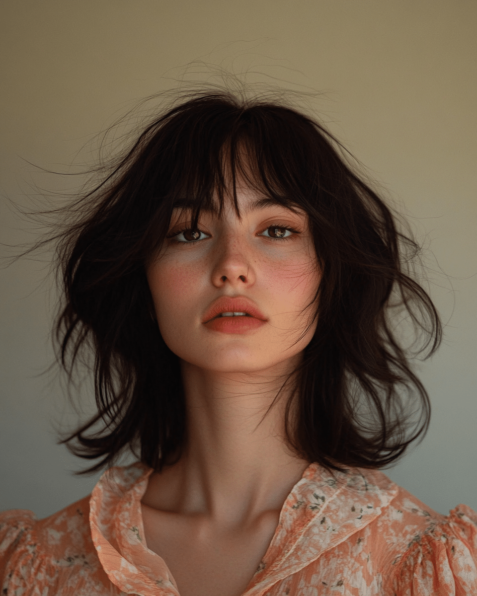 20 . 90s Layered Haircut Brunette Face Framing Bangs