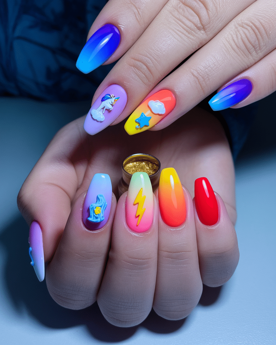 a-close-up-shot-of-a-hand-with-rainbow-a_Xbs4dP83To2rsezlG7r9bg_LJ1rx6tTR6eXNDYUtpBW8g 15 Saint Patrick’s Day Nails That Will Sham-Rock Your World