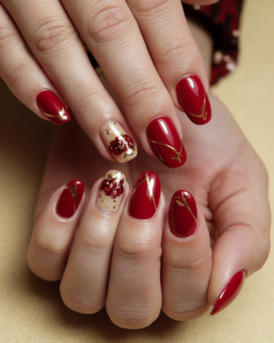 a-photo-of-a-hand-with-cherry-red-nails-_tWRuU8R6QveUnJejLDQcxQ_HVNtTrNATpq-YYrXdZc7fw 19 Trendy Cherry Red Nail Designs in 2025