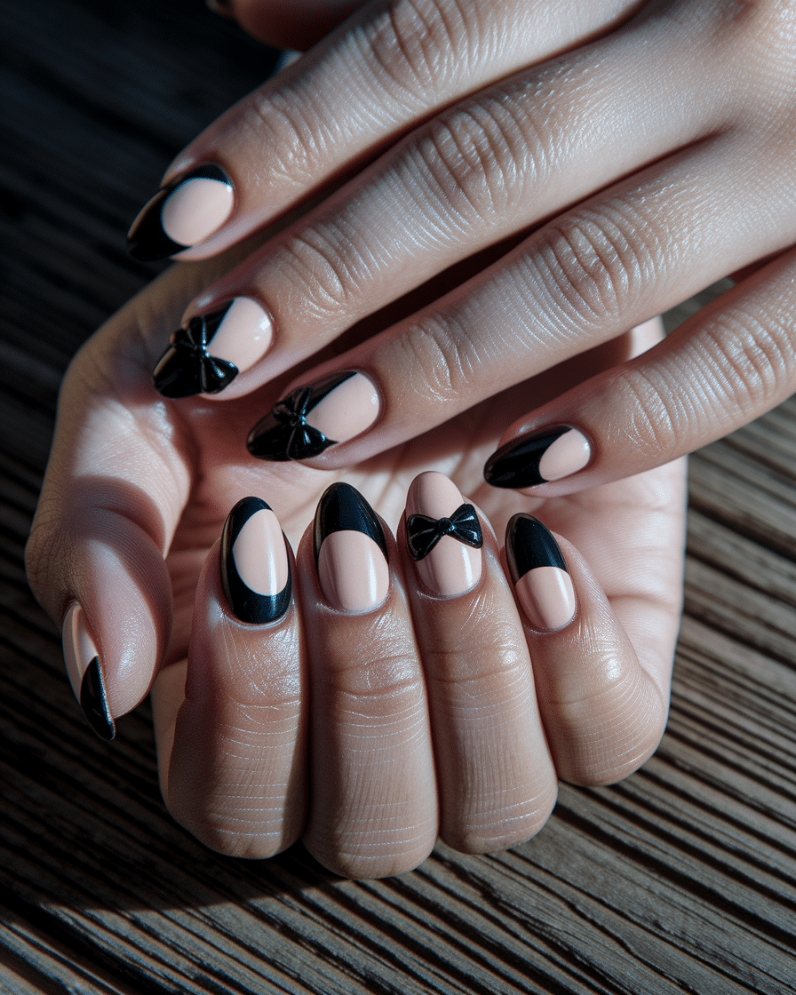 Elegant Nail Trends for 2025: Embracing Black Polka Dots, Bows, and Almond Shapes