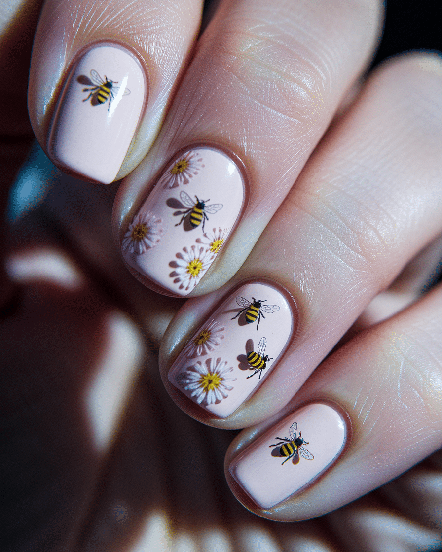 0002_4_a-close-up-photograph-of-a-beautifully-m_crAv2JgFRYCjJbuooKH1Pg_GWWUSyaWQMyJrn0O0LTsNQ Sweet Spring Nail Trends 2025: Pink Hues and Bee-Inspired Magic