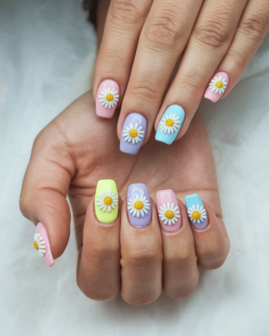 The Blooming Beauty of Daisy Nail Designs