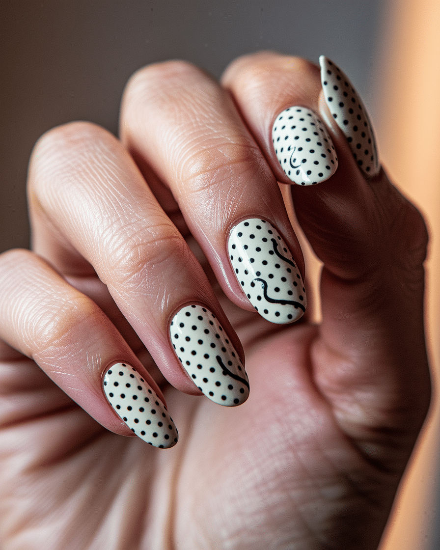 Elegant Nail Trends for 2025: Embracing Black Polka Dots, Bows, and Almond Shapes