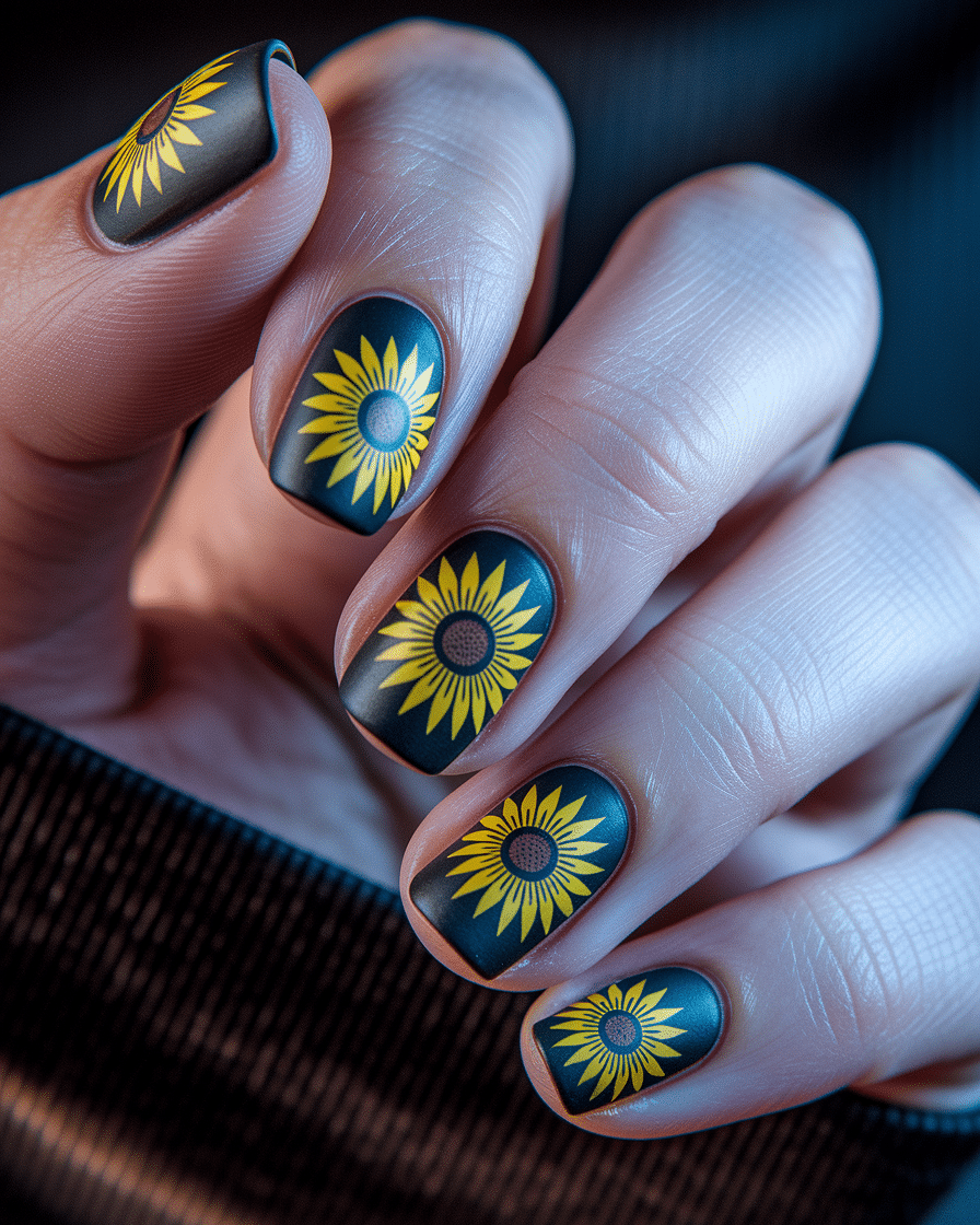 0004_2_a-close-up-photograph-of-a-beautiful-han_TDx2Kf1vQOWz8XQ8_pOBYA_y7QOeiMYSPSYJb5quA7yGQ Radiant Floral Nail Art: Embrace Sunshine with Yellow Sunflower Designs