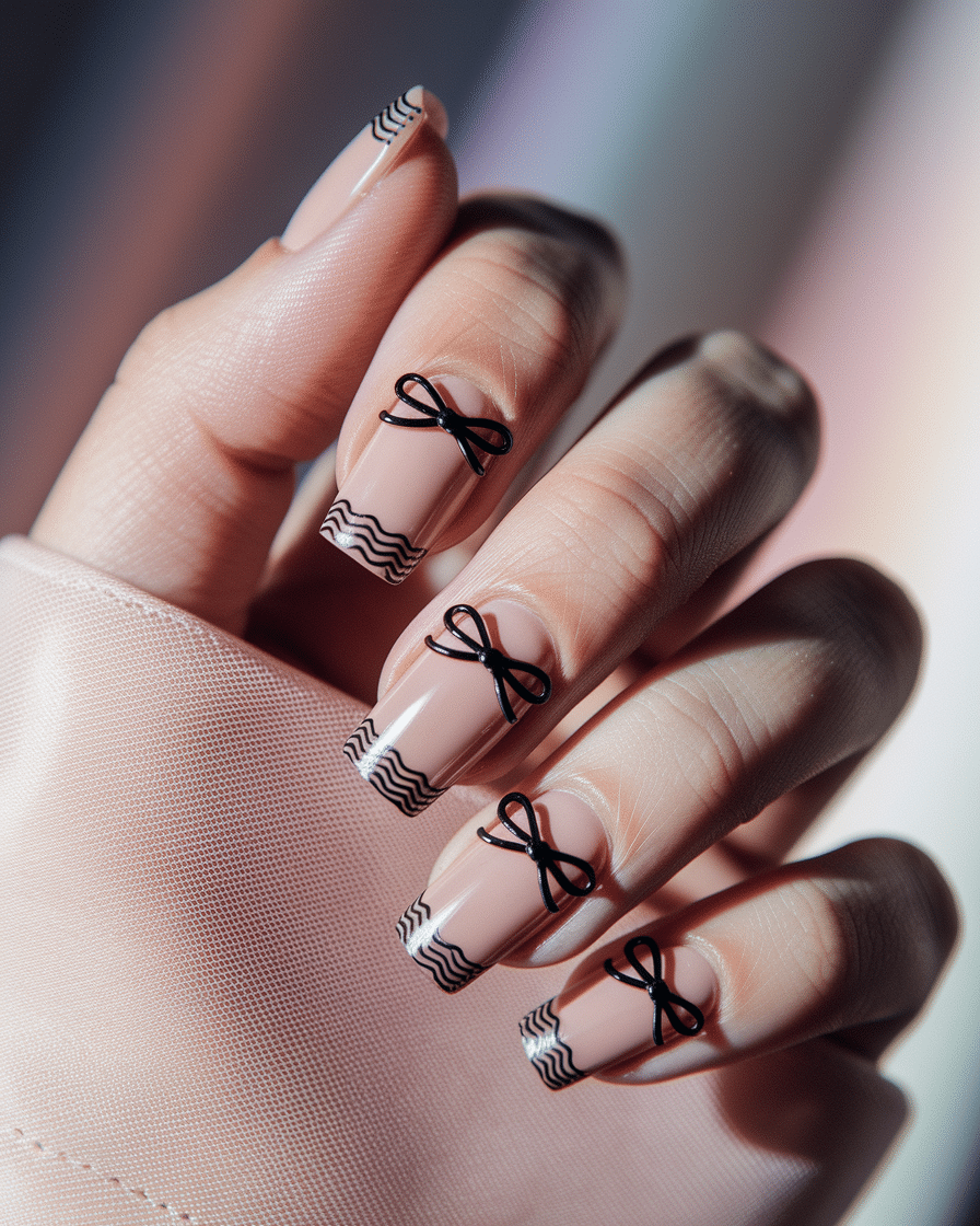 Elegant Nail Trends for 2025: Embracing Black Polka Dots, Bows, and Almond Shapes