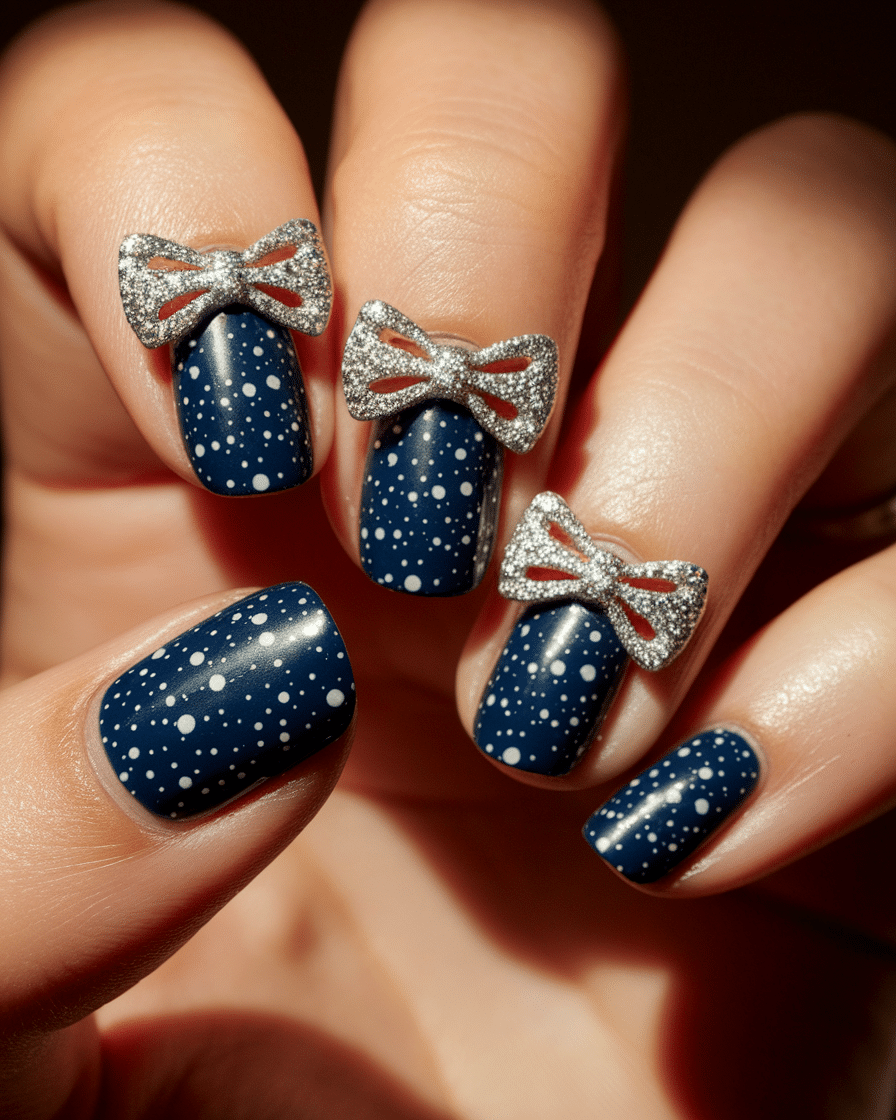 Elegant Nail Trends for 2025: Embracing Black Polka Dots, Bows, and Almond Shapes