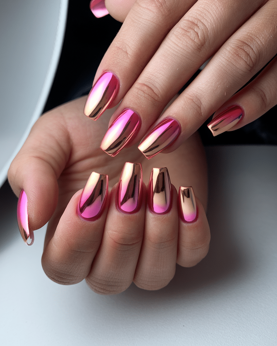 0009_4_a-photo-of-a-hand-with-long-nails-painte_hMhjbcfwQWq5yZdv7whzhw_O3FUf51MRIa85i-ZW_tGww The Allure of Chrome: Why Gold Nails Are the Ultimate Glam Choice
