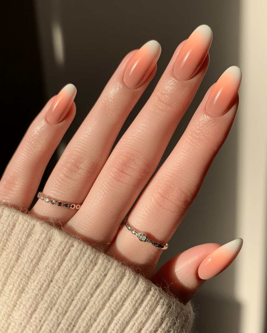 Chic French Nail Styles with a Caramel Twist for Spring