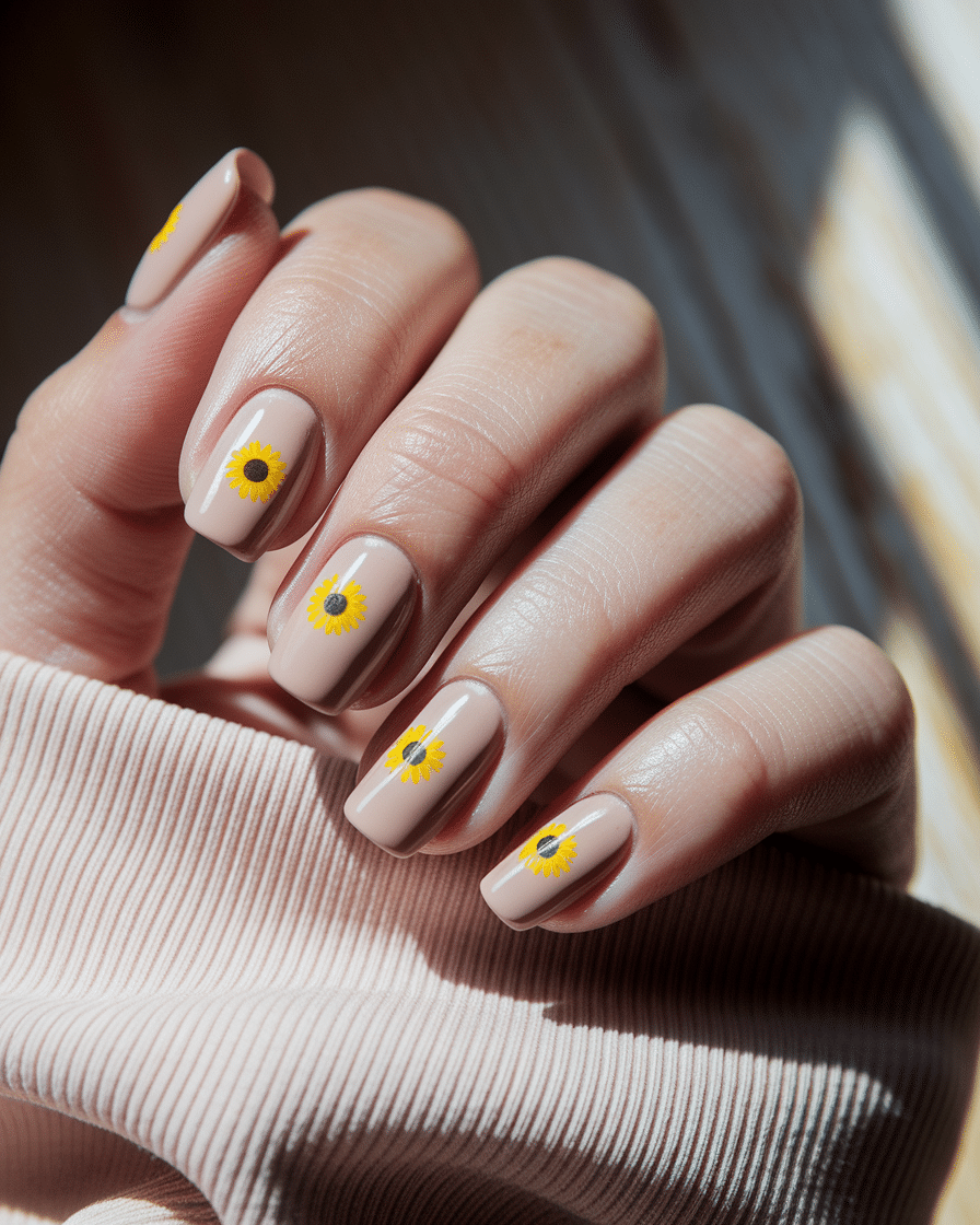 0010_3_a-close-up-photograph-of-a-beautiful-han_P58K8wCFS_ua2kIg4w3emQ_QItCjDv8Tnem7RVKGzGGSQ Embracing the Warmth of Autumn with Sunflower-Inspired Nails