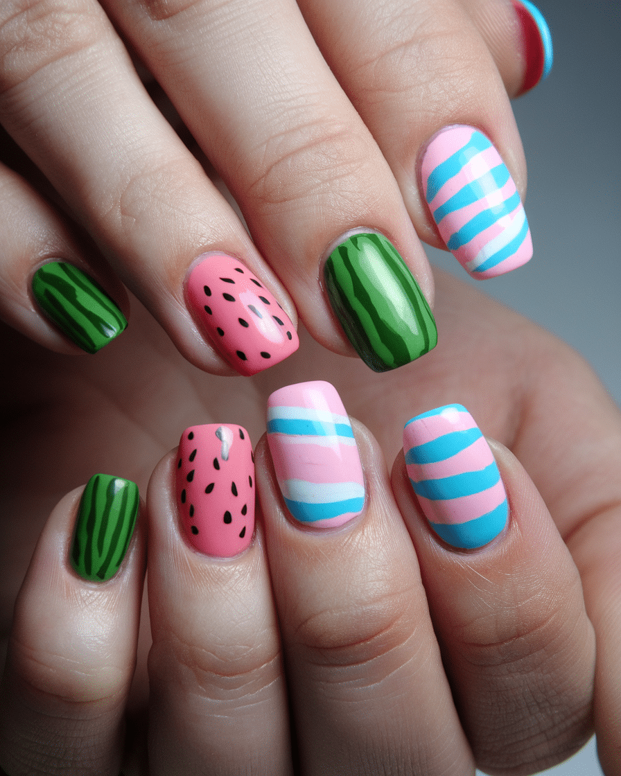 0010_3_a-photo-of-a-hand-with-watermelon-and-bu_D5hdXSrQR42P710S7ojA4A_xVhLe6YKR62Sz2hw8KMdHQ_cover 18 Dreamy Spring Nail Color Ideas to Try in 2025