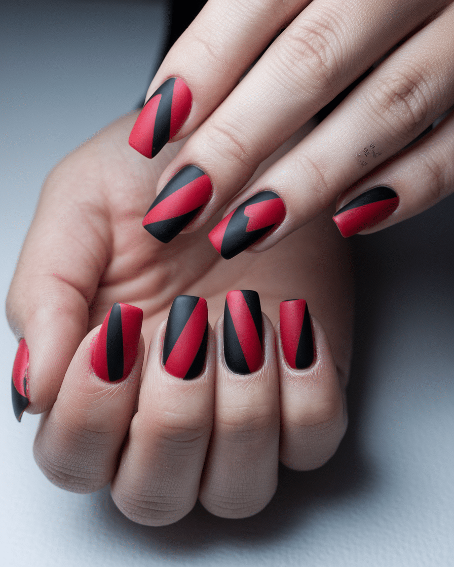 0010_4_a-photo-of-a-hand-with-sleek-geometric-r_ohqJChcSQ3ClqSvfp6tnzg_rR_8EgEaRxScGz9ECL9yTg_cover The Power of Red and Black Nails: Bold, Timeless, and Unapologetically Stylish