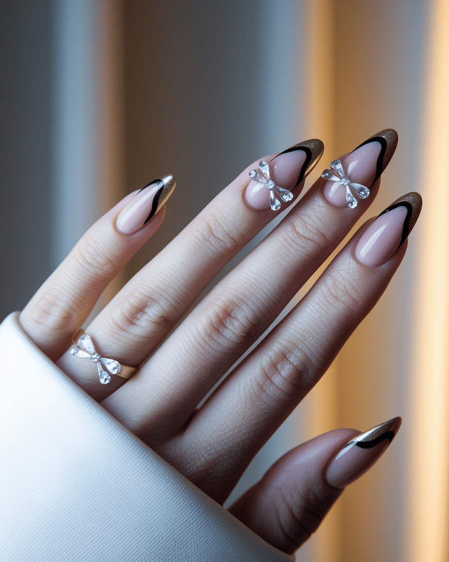 Elegant Nail Trends for 2025: Embracing Black Polka Dots, Bows, and Almond Shapes