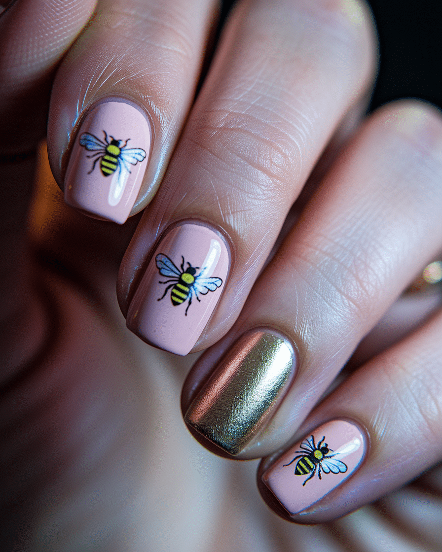 0014_3_a-close-up-photograph-of-a-beautifully-m_kPKqnbGaSZ2eF-8XZuYvXg_1UEH3IMvRm2_fVdKJxZSXw Sweet Spring Nail Trends 2025: Pink Hues and Bee-Inspired Magic