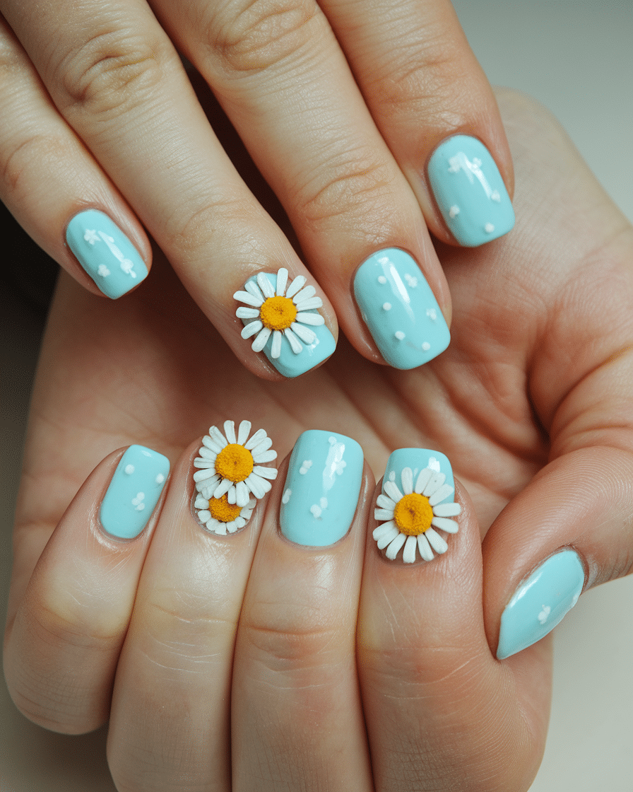The Blooming Beauty of Daisy Nail Designs