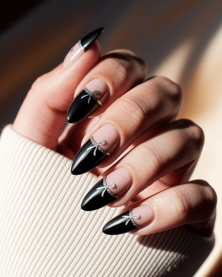 Elegant Nail Trends for 2025: Embracing Black Polka Dots, Bows, and Almond Shapes