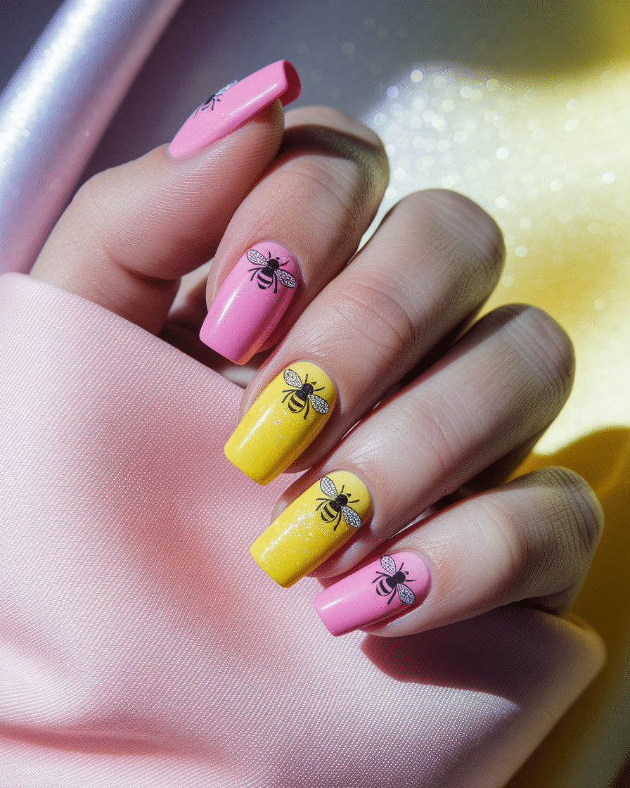 0016_3_a-close-up-photograph-of-a-beautiful-han_csxAbzUhSGeHWVZVurlBnA_p-j5IejPQEyitWqUTmalOA Sweet Spring Nail Trends 2025: Pink Hues and Bee-Inspired Magic