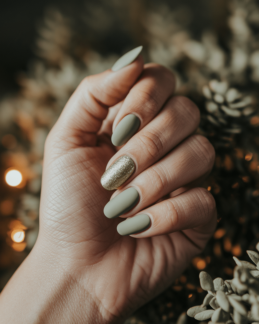 0017_2_a-beautifully-captured-photograph-showca_FvuHRQXXRNGdhjepQxWVqg__RO_lbsIRo6tdvz7bShwzA Elegant and Earthy: The Rise of Soft Green French Nails with Glitter Accents in 2025