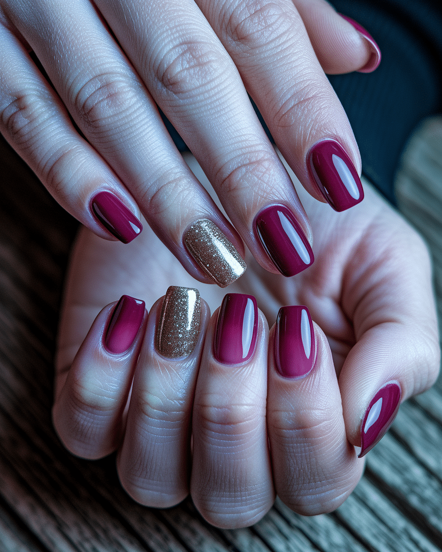 Winter Nail Colors That Make a Statement: Burgundy and Gold Nails to Warm Up the Season