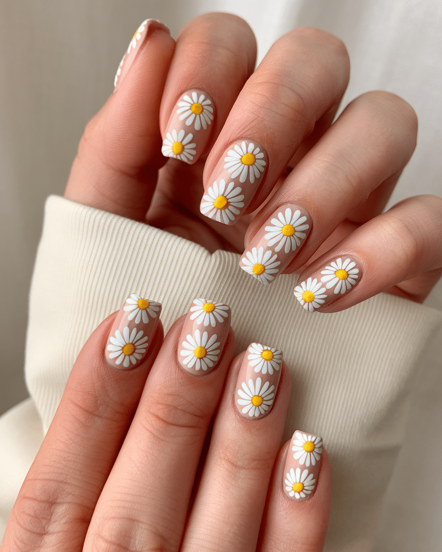 The Blooming Beauty of Daisy Nail Designs