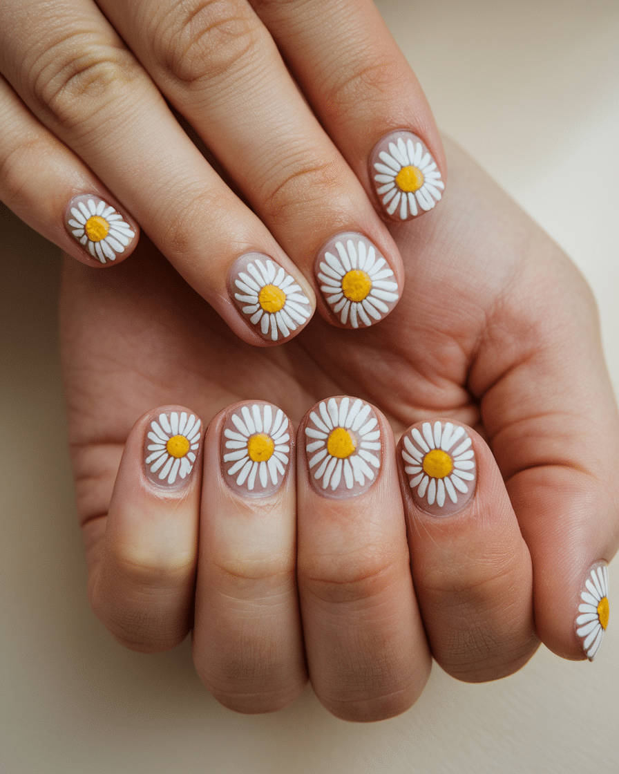 The Blooming Beauty of Daisy Nail Designs