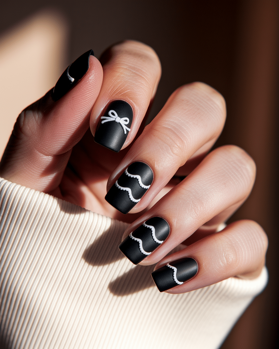 Elegant Nail Trends for 2025: Embracing Black Polka Dots, Bows, and Almond Shapes