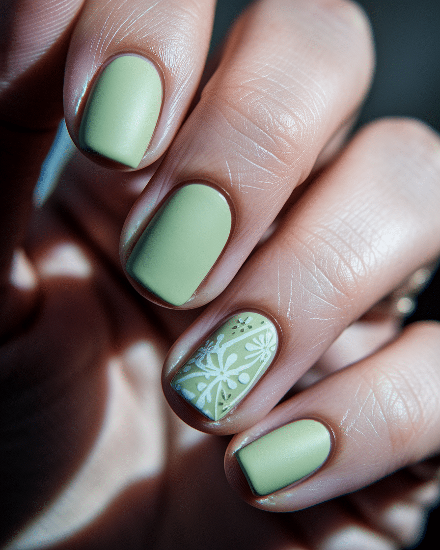 0001_2_a-close-up-photograph-of-a-hand-with-ele_4m4a6xICSB-zlOR51mj5jg_Z2-3iM0mTXOFlXx3tsIafg Elegant Green Nail Designs with Subtle Floral Accents for a Soft Statement Look