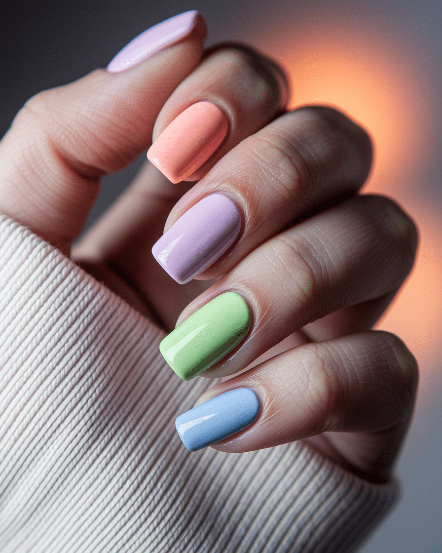 Fresh and Playful Nail Designs for a Soft and Colorful Look