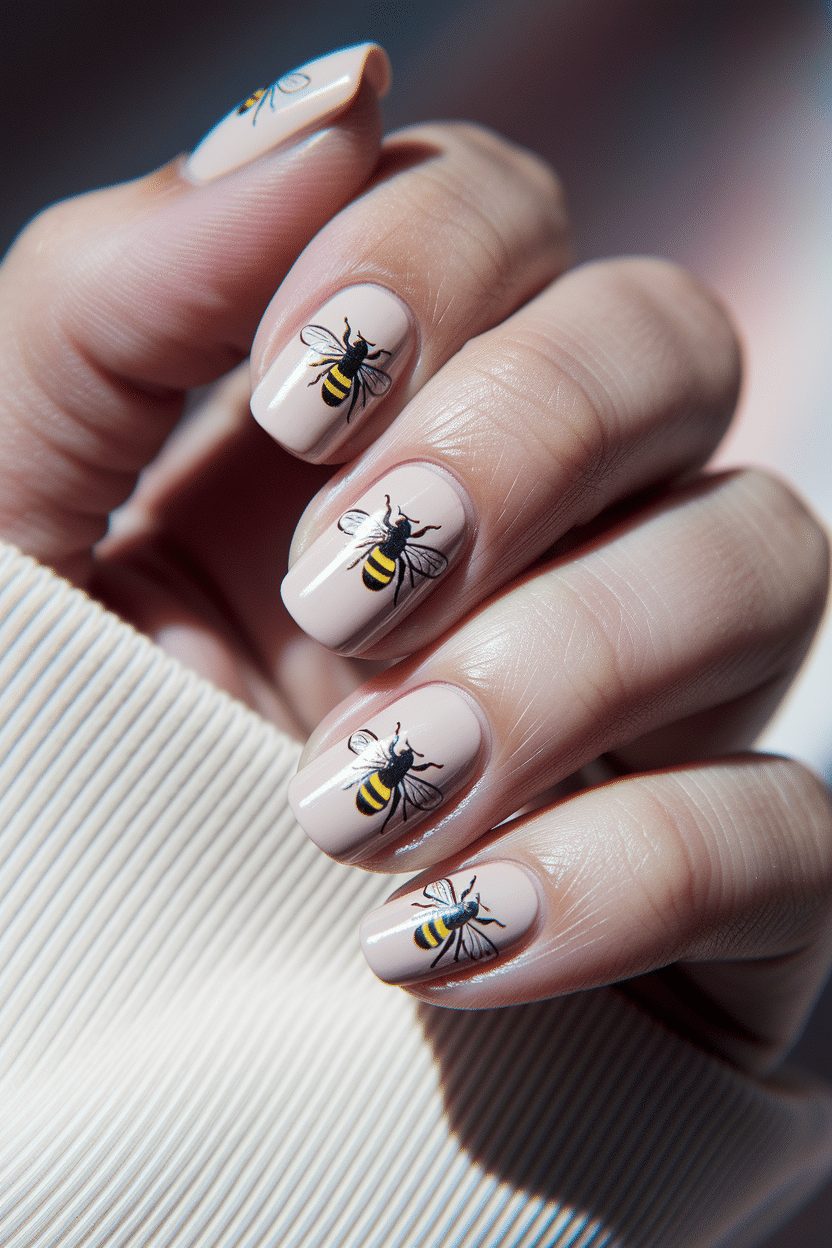 0002_2_a-close-up-photograph-of-a-beautifully-m_HgxytNaVS6qhlXfJJU8pBQ_sPhms8-3QDa3JTmlmC_XNQ Elegant Nature-Inspired Nail Designs That Celebrate Bees and Honeycombs