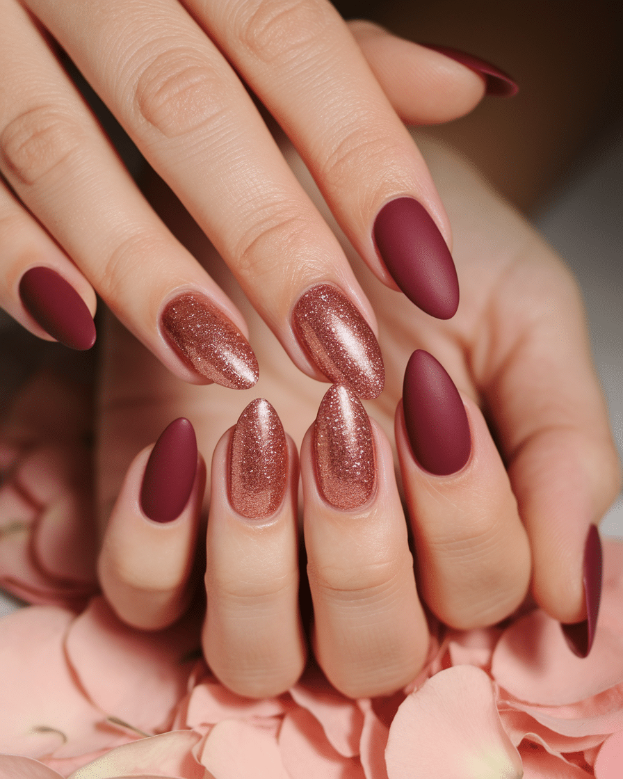 0003_1_in-a-soft-warmly-lit-photograph-a-close-_E6Ei5PkQShCioniQ8QX5xg_tOrfm29zTICsvJZjaFvuWQ Elegant Nail Trends for Fall and Beyond: Why Matte Burgundy Almond Nails Are a Timeless Choice