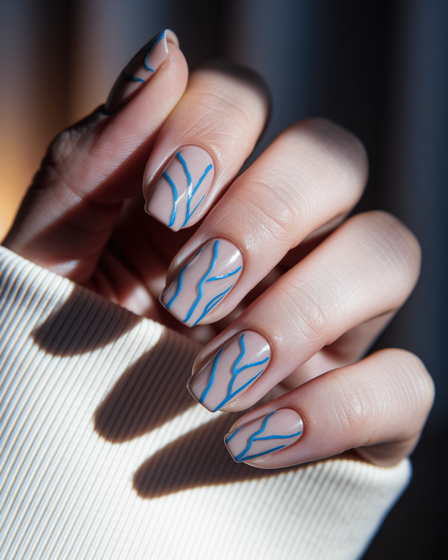 0003_3_a-close-up-photograph-of-a-hand-with-ele_tLDYEPDpRKCykBy39tZJEg_ercaLM5XQpaU_LbUMV0ZBg Discover the Beauty of Blue Flower Nail Designs with a Minimalist Twist