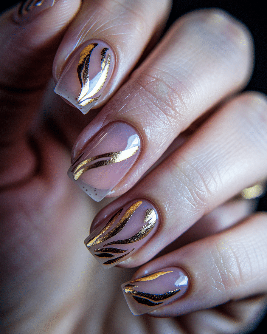 0004_3_a-close-up-photograph-captures-a-hand-wi_vZcmj9EFR76OHkqFK2PaeQ_L8L52ekxS5iWpkweCvzf6Q Stunning Nail Designs with Gold Chrome and Almond Shapes
