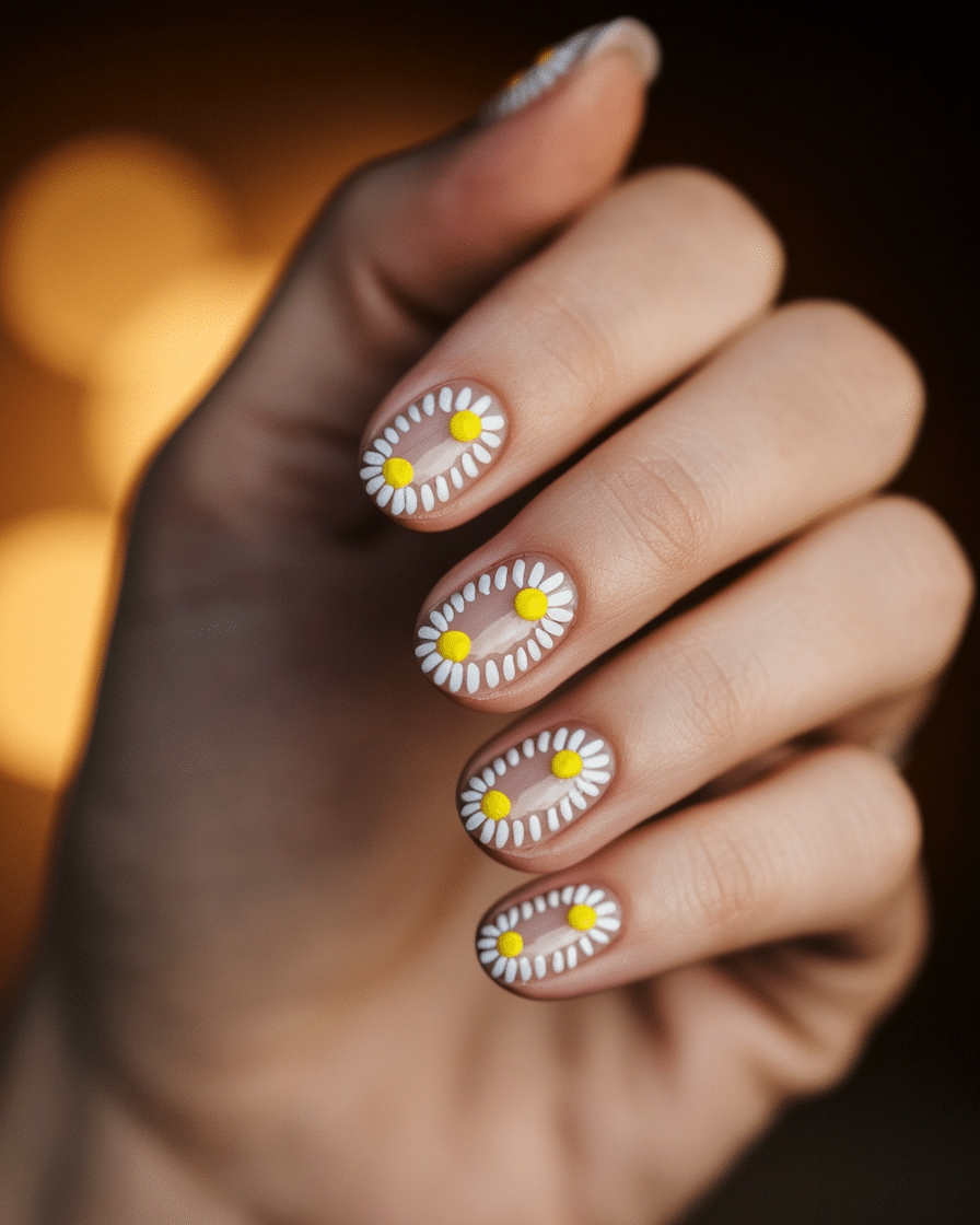 0005_1_a-close-up-photograph-of-a-beautiful-han_0pwJY6tNRfa92L99uCjaFQ_PUbHZioDRuquuDoCf_oMow Fresh Floral Nail Designs That Celebrate the Beauty of Daisies