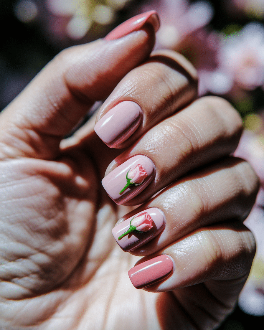 0006_2_a-close-up-photograph-captures-the-exqui_e3KMCz-YTSqAH7Qa9ZxM-w_-1FPsm3uQCmTS9llUu-Tjg Romantic Floral Nail Designs for a Timeless French Tip Look