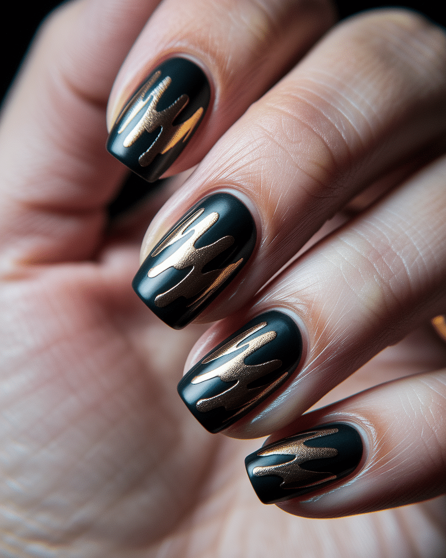 0006_2_a-close-up-photograph-captures-the-intri_R0LBzW8QTTi2h4CO24MSvA_YTve7pwTSAyhhoQhkRdvcg Elegant Nail Design Ideas with Timeless Black and Gold Combinations