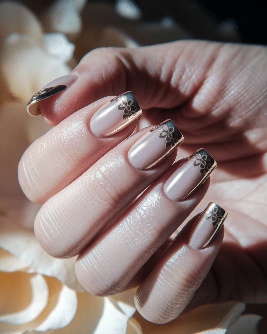 0006_3_a-close-up-photograph-of-a-beautifully-m_qzZBqbXyShOpsAbcdessfQ_NzFAPL55SPSNRgSe3_S74w_cover The Timeless Allure of Golden Floral Nail Art