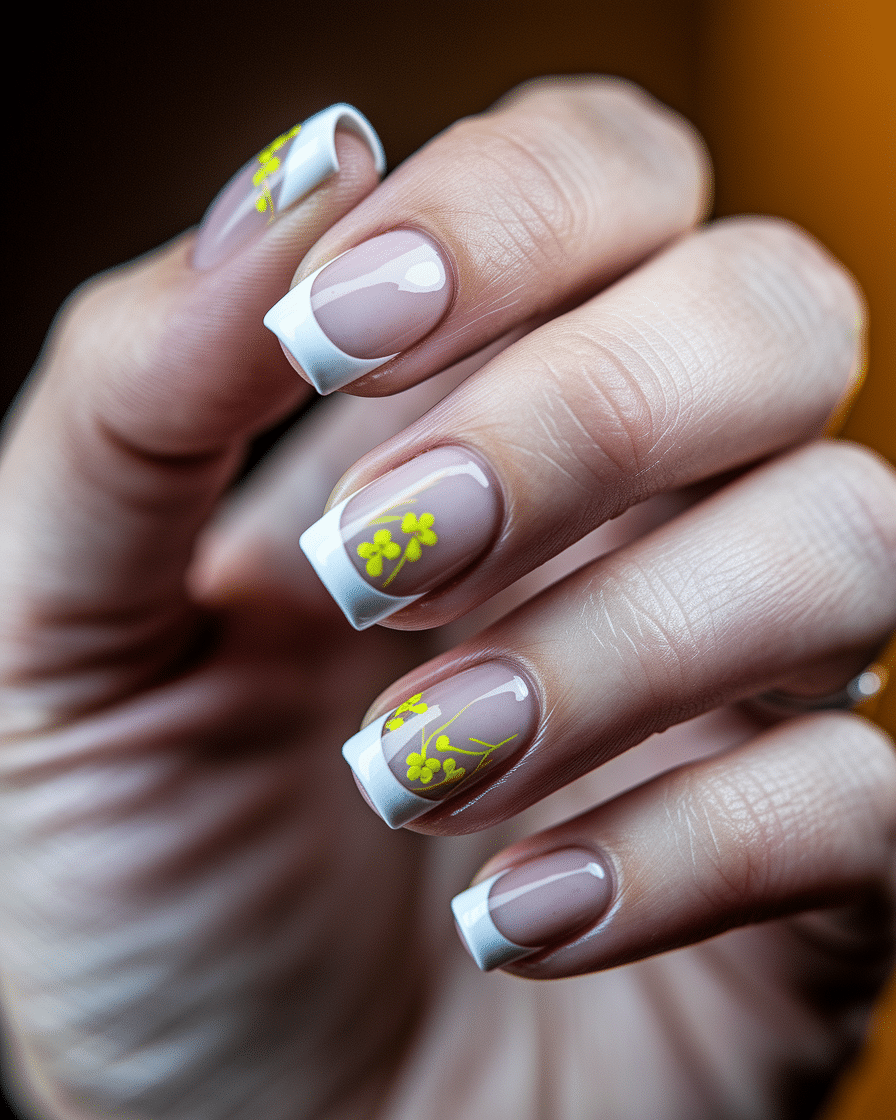 0007_2_a-close-up-photograph-captures-the-intri_YUOHR63ZQwixcwsxY8bINA_lRlQoQMqSB2mP3Do7RVc7w French Tip Nail Designs with Floral Accents That Brighten Up Your Summer Look