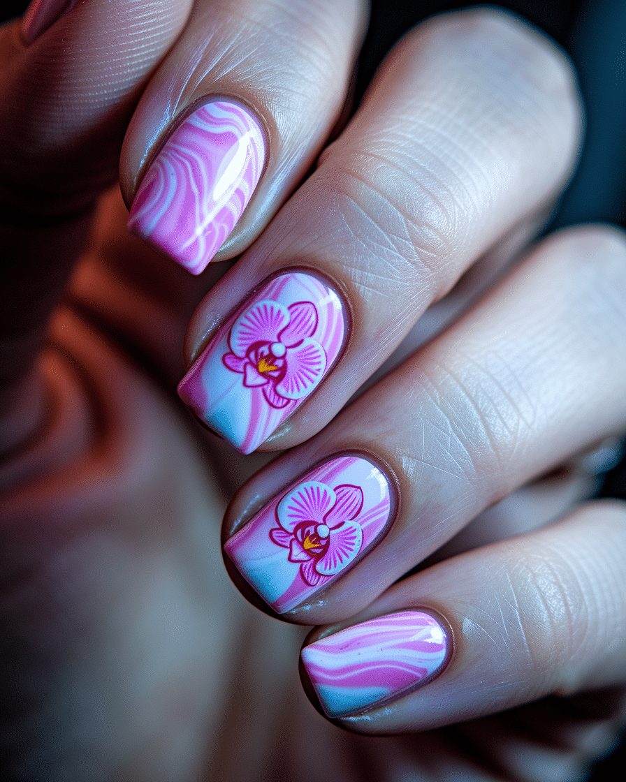 0007_2_a-close-up-photograph-of-a-beautifully-m_kOjUWdeFQjaLkxZThNBpYQ_EoWozOGqRce3LKVLdccs_A Floral Nail Art Ideas That Make Pink Acrylics Perfect for Summer