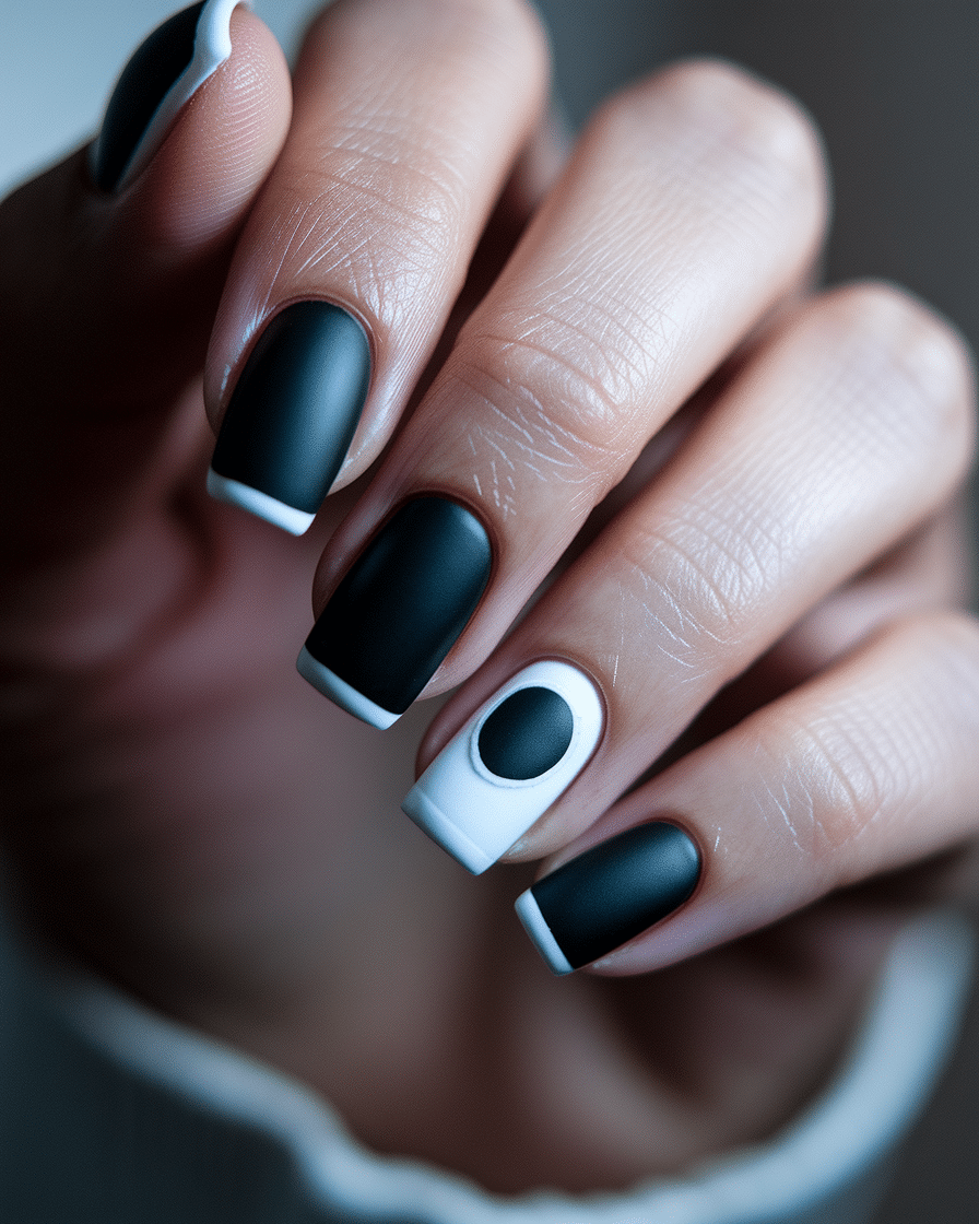 Elegant Nail Design Ideas with Timeless Black and White Styles