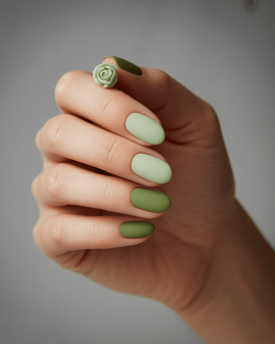 0008_1_a-close-up-studio-photograph-showcases-a_20Yq0xbbRFGvFXNMhJOa5g_VelD9iuDRDuLnfDaQALLoA Embracing Natural Elegance: The Rise of Matte Green and Floral Nail Designs in 2025