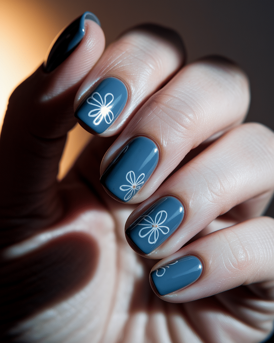 0008_3_a-close-up-photograph-of-a-hand-with-ele_yNw0LSMuQi2sVHe2DsC-8Q_lzD4j2rzT6GBON91ruPs8A Discover the Beauty of Blue Flower Nail Designs with a Minimalist Twist