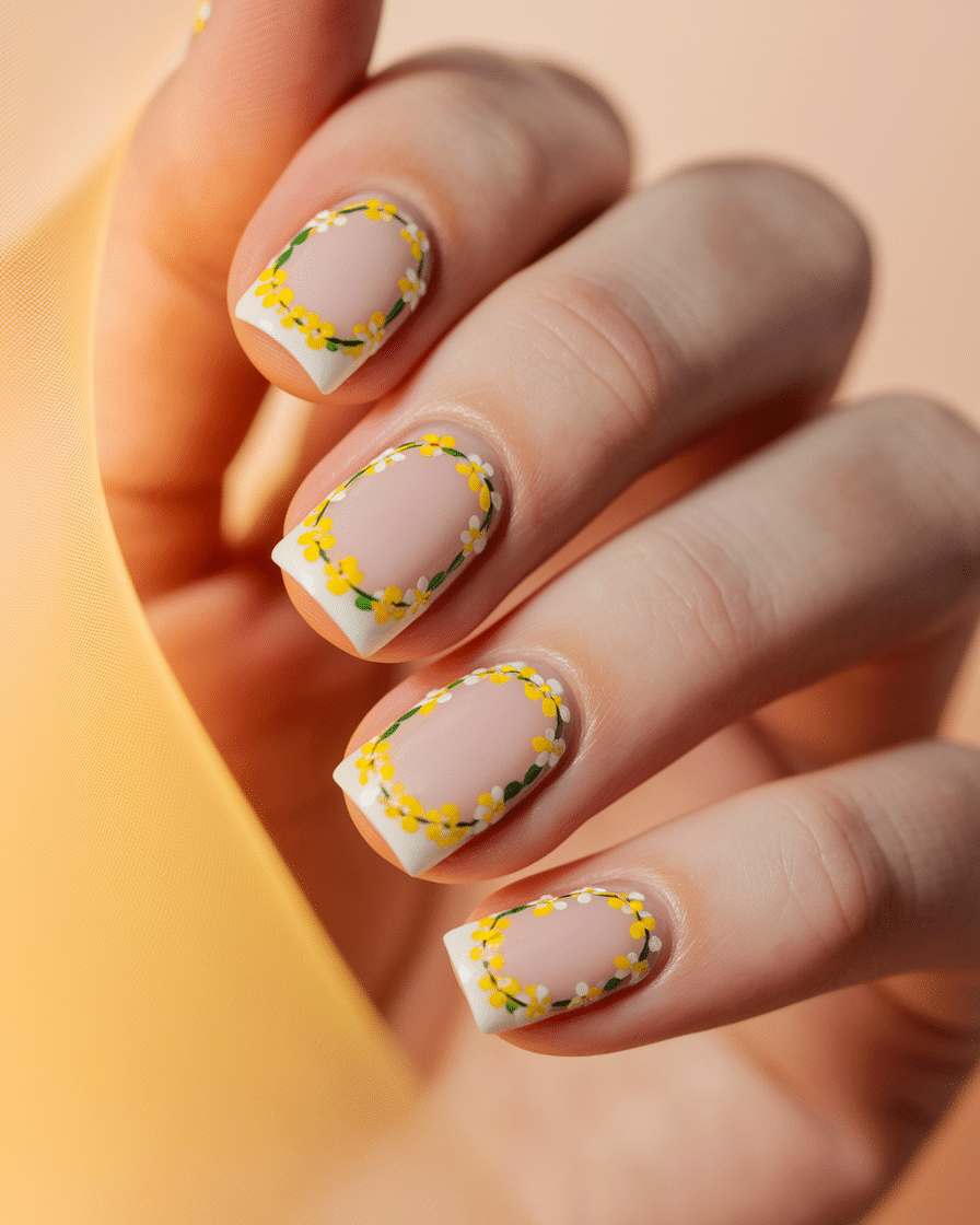 0009_1_in-a-soft-warm-glow-a-close-up-of-a-deli_4frHau3ZTlCDY8ozWAO_4w_bb2b2dNqQ26zcYrvFiTQzg French Tip Nail Designs with Floral Accents That Brighten Up Your Summer Look