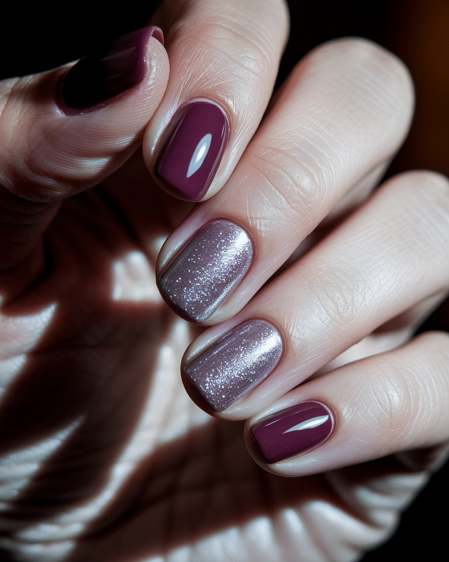 0009_2_a-close-up-photograph-of-a-hand-with-per_WLgCXJIjRIKaC9e2Fj7aWQ_EfPB6FIMTQu5aeWLDXya_A Fresh Purple Nail Ideas for Short Nails This Spring