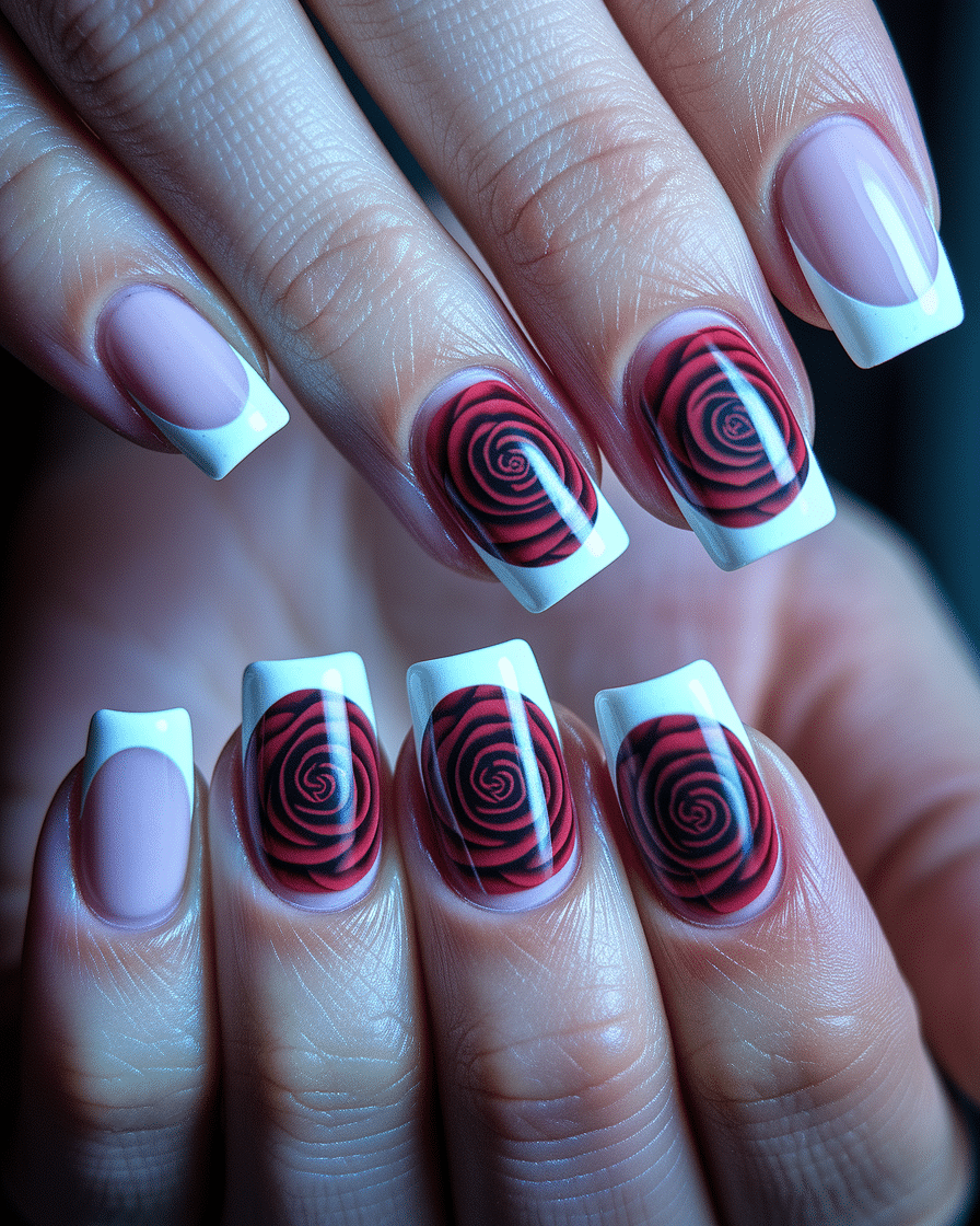 0009_3_a-close-up-photograph-captures-the-intri_ut-QPyGpS9GfqkPDiogqAA_puRbB9JvS5qwxmIK1dr-TQ Romantic Floral Nail Designs for a Timeless French Tip Look