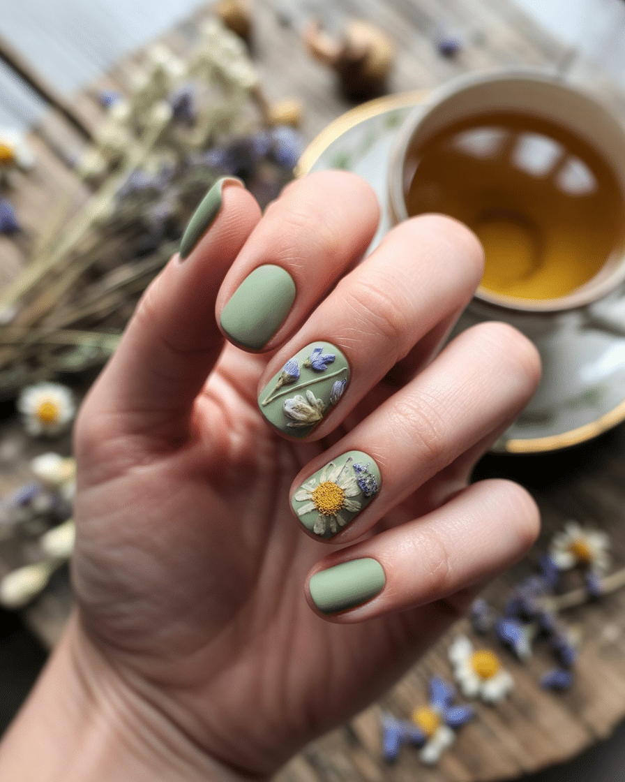0009_3_a-close-up-photograph-showcases-a-beauti_XlF0-3roQH2z-MT2HmmtMQ_sw0NIQIqQ1WubY48dhOo7Q Embracing Natural Elegance: The Rise of Matte Green and Floral Nail Designs in 2025