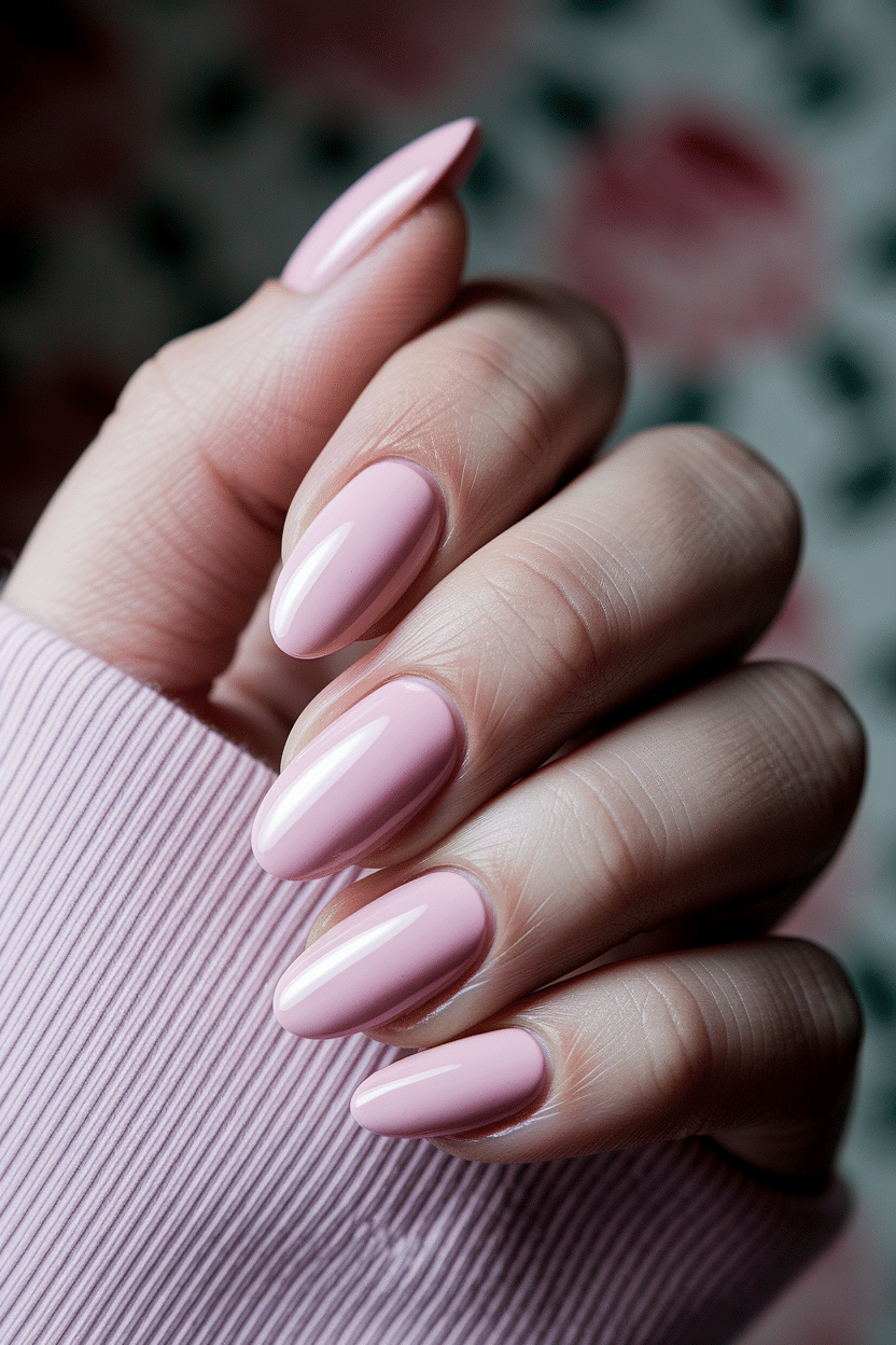 0010_3_close-up-of-a-hand-with-glossy-baby-pink_nouNKRq5TKGBvSKNTedfUQ_UWDcLc-kS0Gcbyy96BzUwQ_cover Summer Nail Ideas That Highlight the Timeless Beauty of Pink Almond Designs