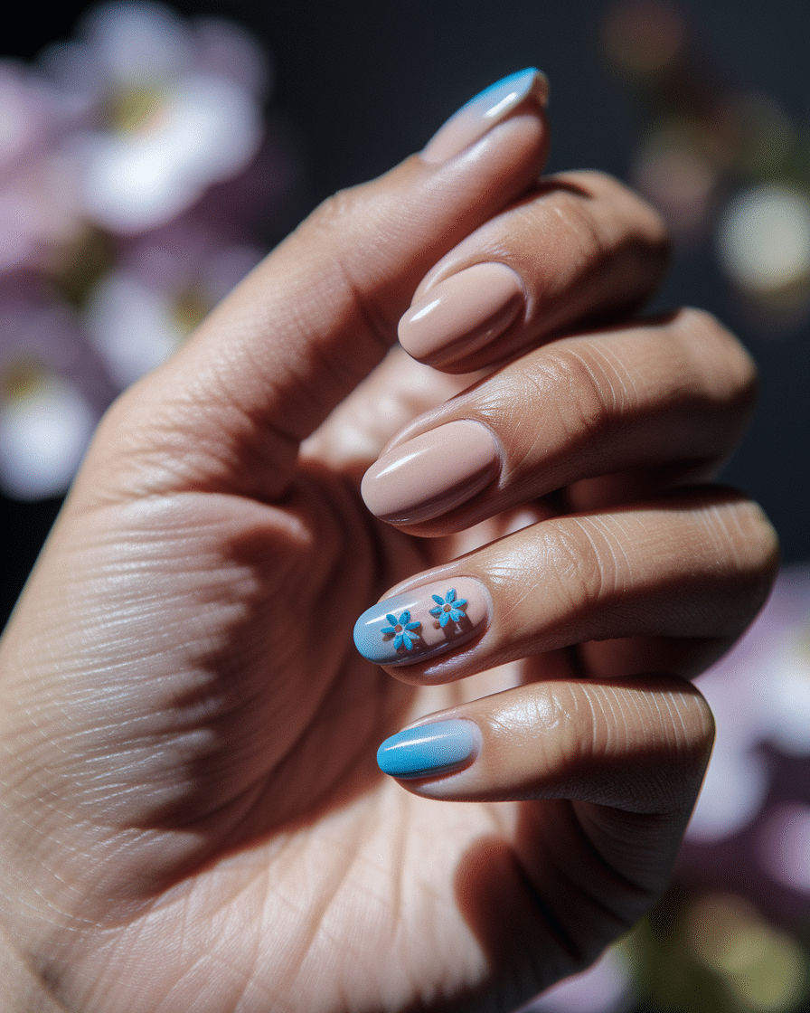 0012_3_a-close-up-photograph-captures-a-beautif_lLUBIfT2T3a7lUcw5_g6mw_rYCQsQ6zStixAzcuekWF7w Discover the Beauty of Blue Flower Nail Designs with a Minimalist Twist