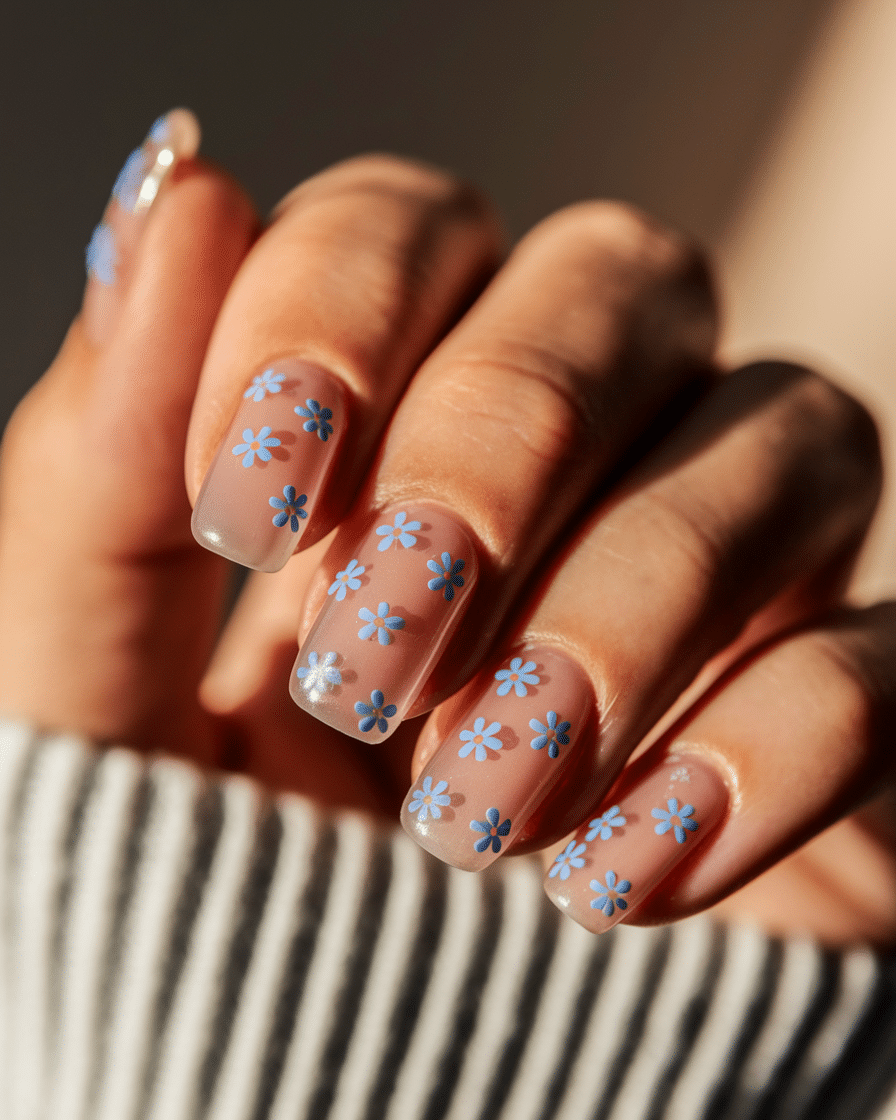 0013_1_in-a-close-up-photograph-a-hand-with-per_0262cS4bQYenFtLxHsM_PQ_9Qg0R-fgS0aL4c2r55UeHw_cover Discover the Beauty of Blue Flower Nail Designs with a Minimalist Twist
