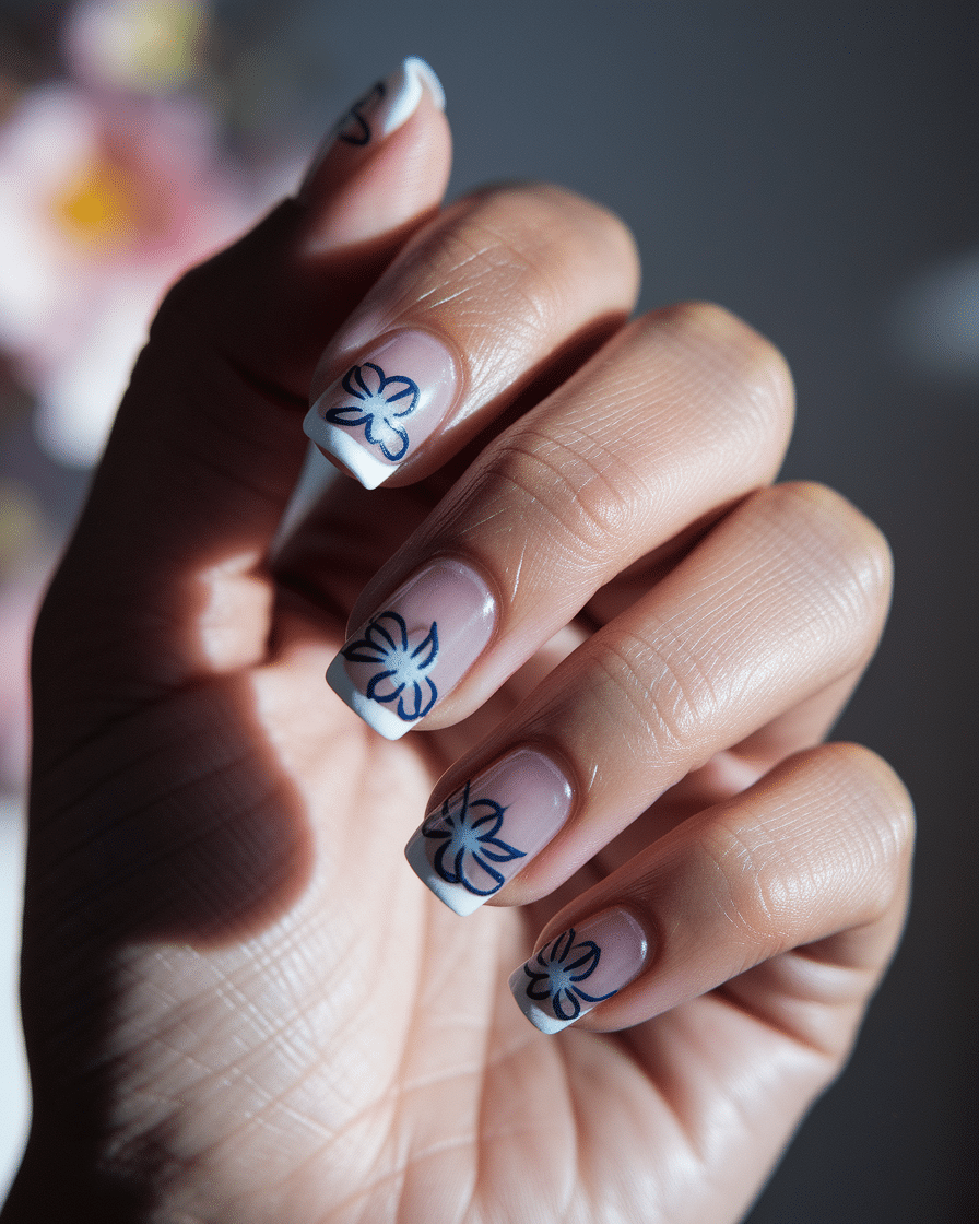 0015_2_a-close-up-photograph-of-a-beautifully-m_mItQWq57QqqZm5xe4k3SBA_vR59YYbyToCBdHbDKBZ_rg Discover the Beauty of Blue Flower Nail Designs with a Minimalist Twist